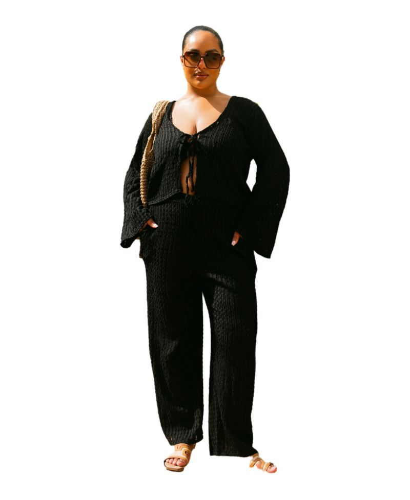 Women's Curve Crochet Tie Front Resort Top