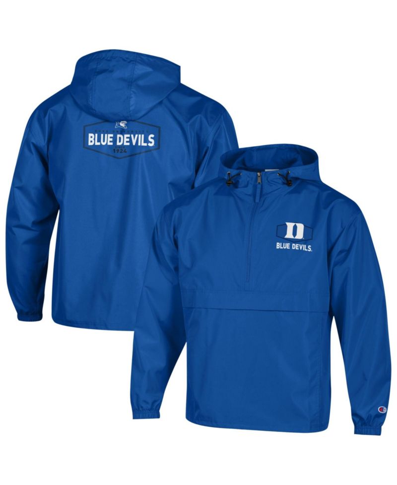 Men's Royal Duke Blue Devils Delay Packable Half-Zip Hoodie