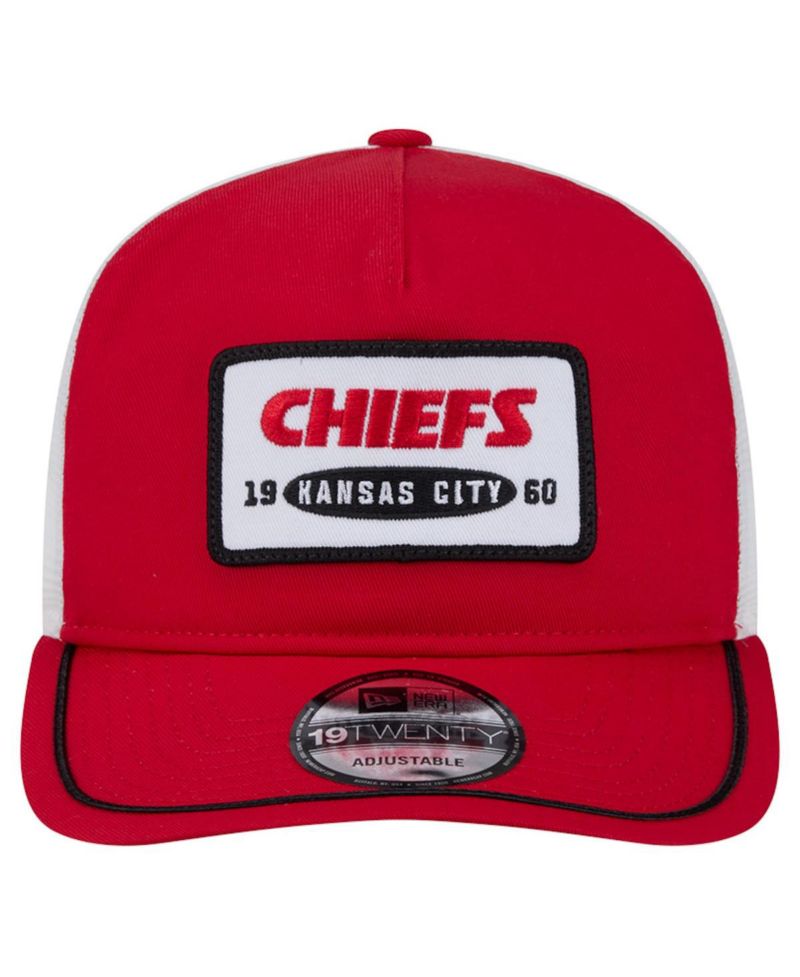 Men's Red/White Kansas City Chiefs Patch 19TWENTY Adjustable Hat