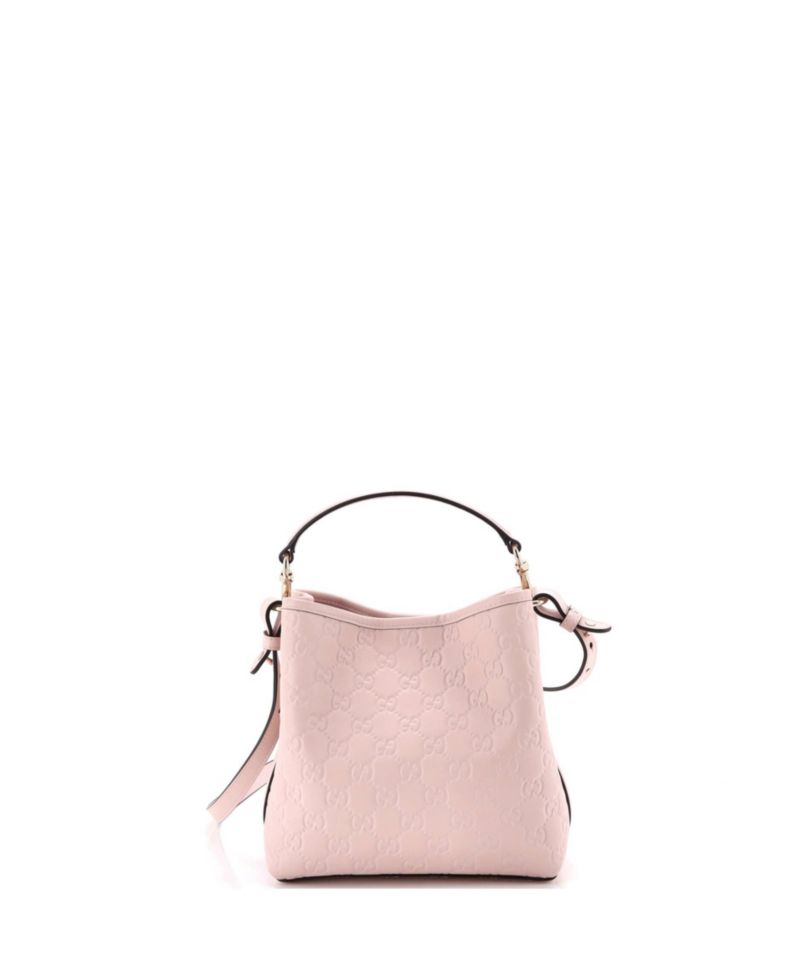 Small GG Emblem Bucket Bag GG Embossed Leather
