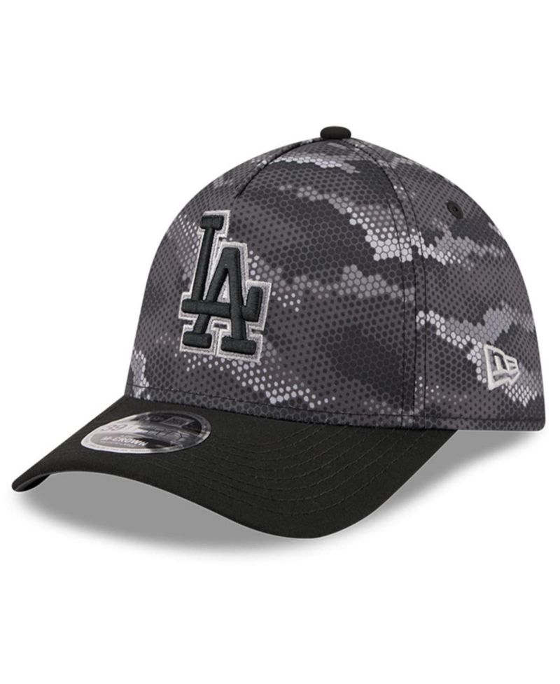 Men's Black Los Angeles Dodgers Camo 39THIRTY A-Frame Flex Hat