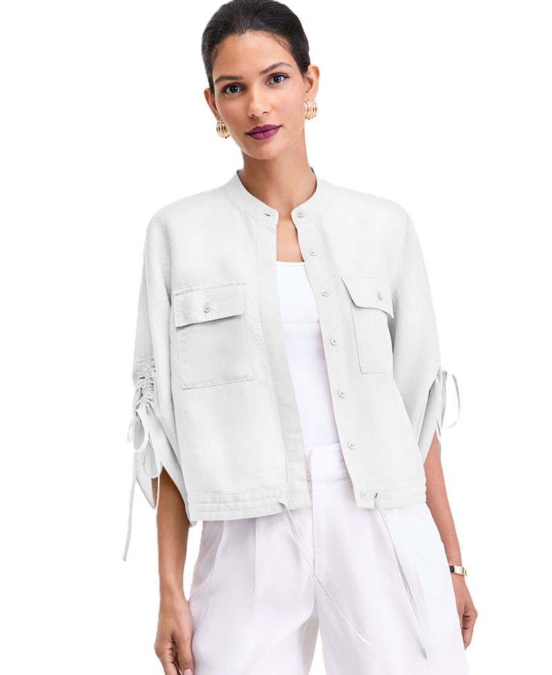 Women's 3/4-Sleeve Button-Front Blouse