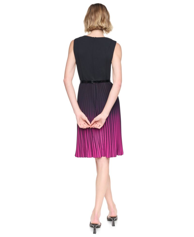 Petite Ombre V-Neck Cocktail Dress