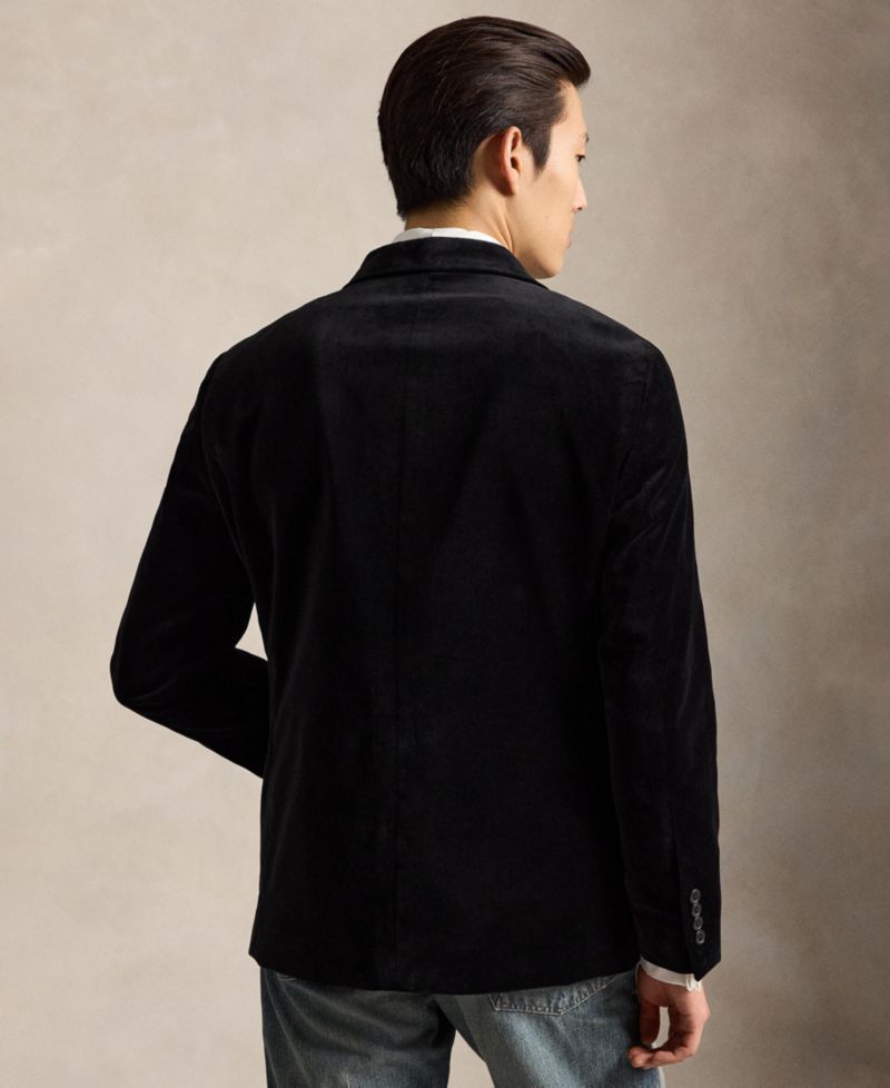 Men's Modern Fit Cotton Velvet Peak-Lapel Jacket
