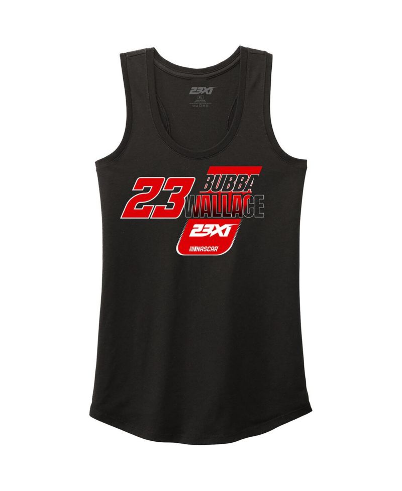 Женская черная майка Bubba Wallace Racer Back из трехслойной ткани