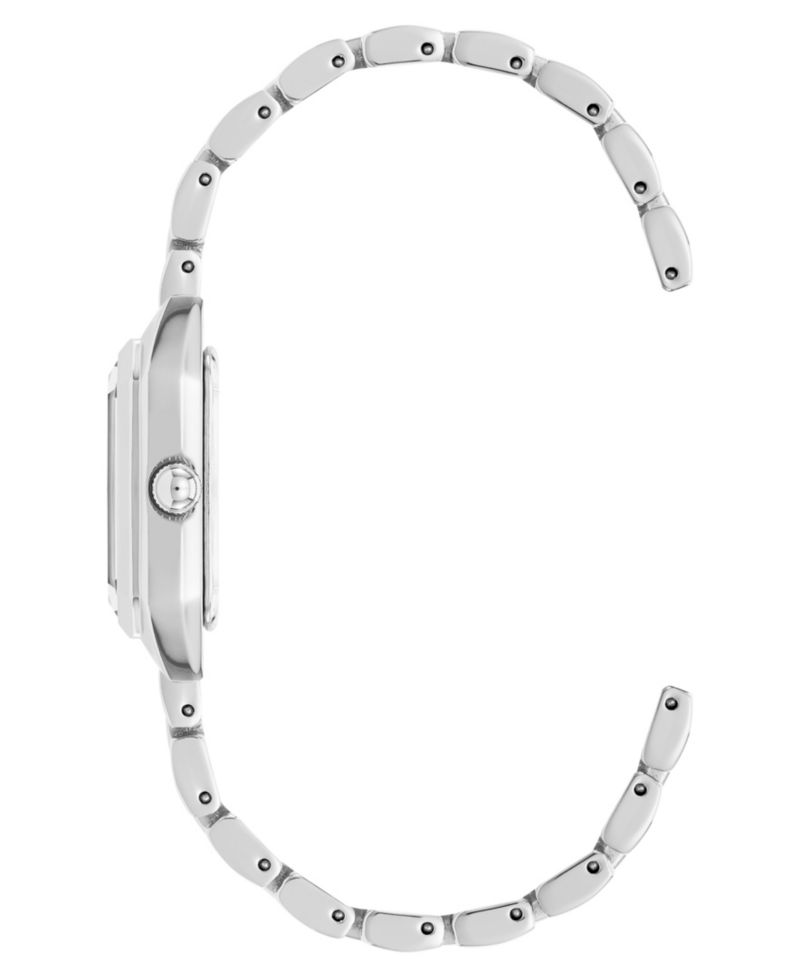Women's Quartz Petite Octagonal Silver-Tone Metal Alloy Bracelet Watch, 21mm