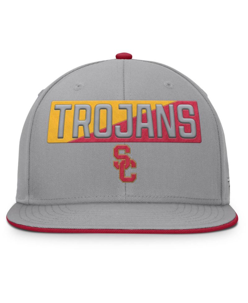 Men's Gray USC Trojans Duo Snapback Hat