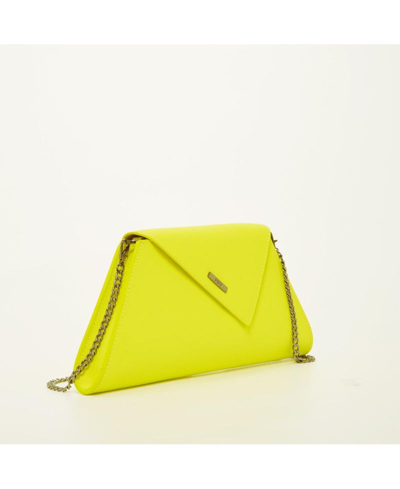 Yellow Purse Saffiano Leather Clutch Bag Unique Evening Purse Women's Handbag