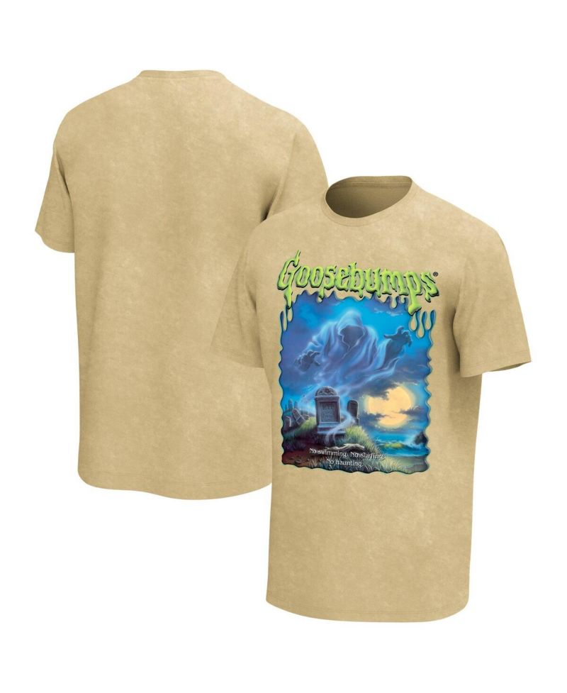 Men's Natural Goosebumps Ghost Beach Washed Graphic T-Shirt