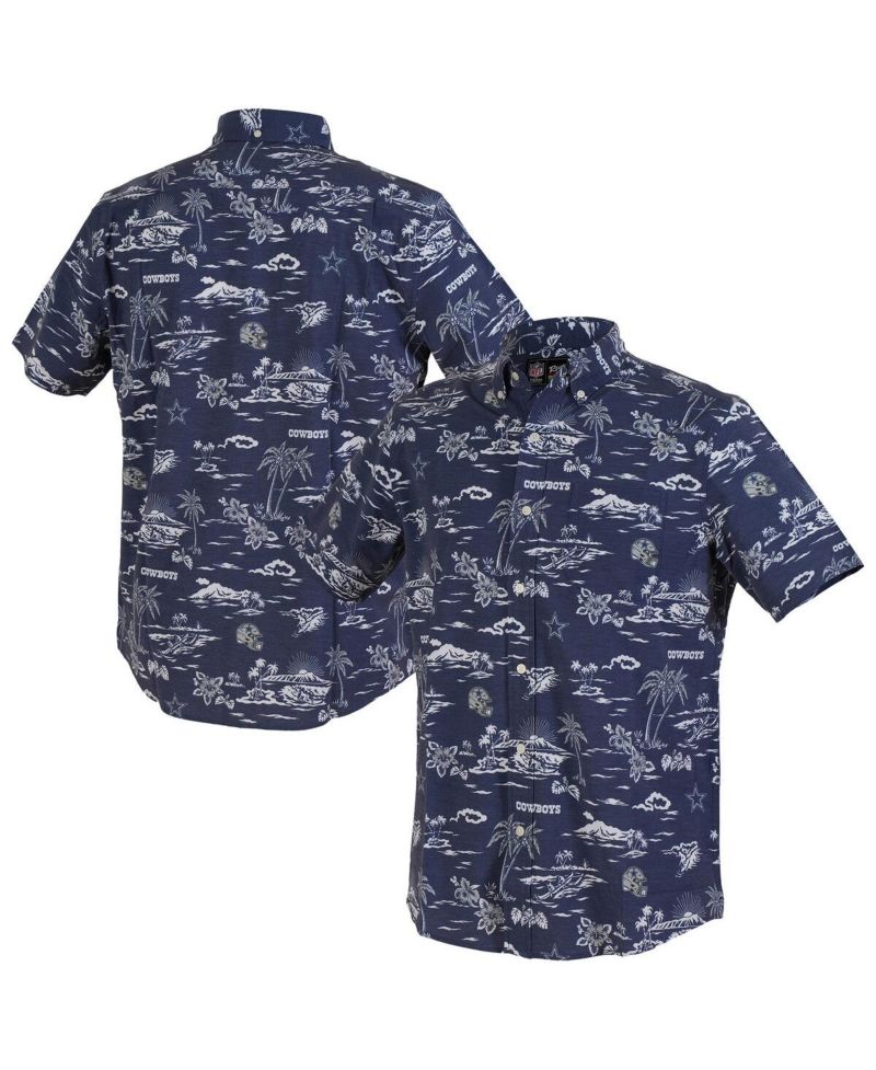 Men's Navy Dallas Cowboys Kekai Performance Button-Down Shirt