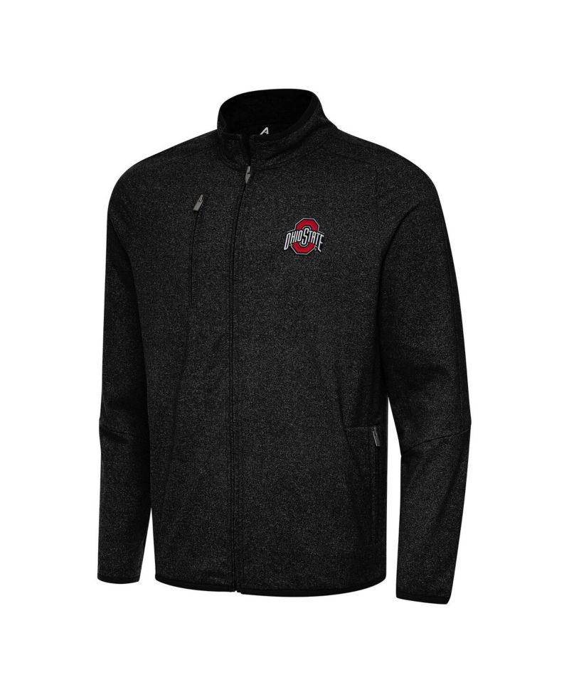 Men's Heather Black Ohio State Buckeyes Hold-Up Full-Zip Tri-Blend Jacket