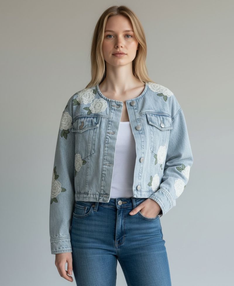 Women's Cotton Button-Front Shirt Jacket