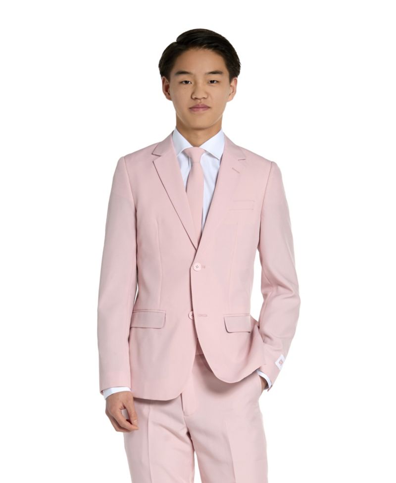 Big Boys Lush Blush 3-Piece Suit Including Blazer, Pants and Clip-On-Tie