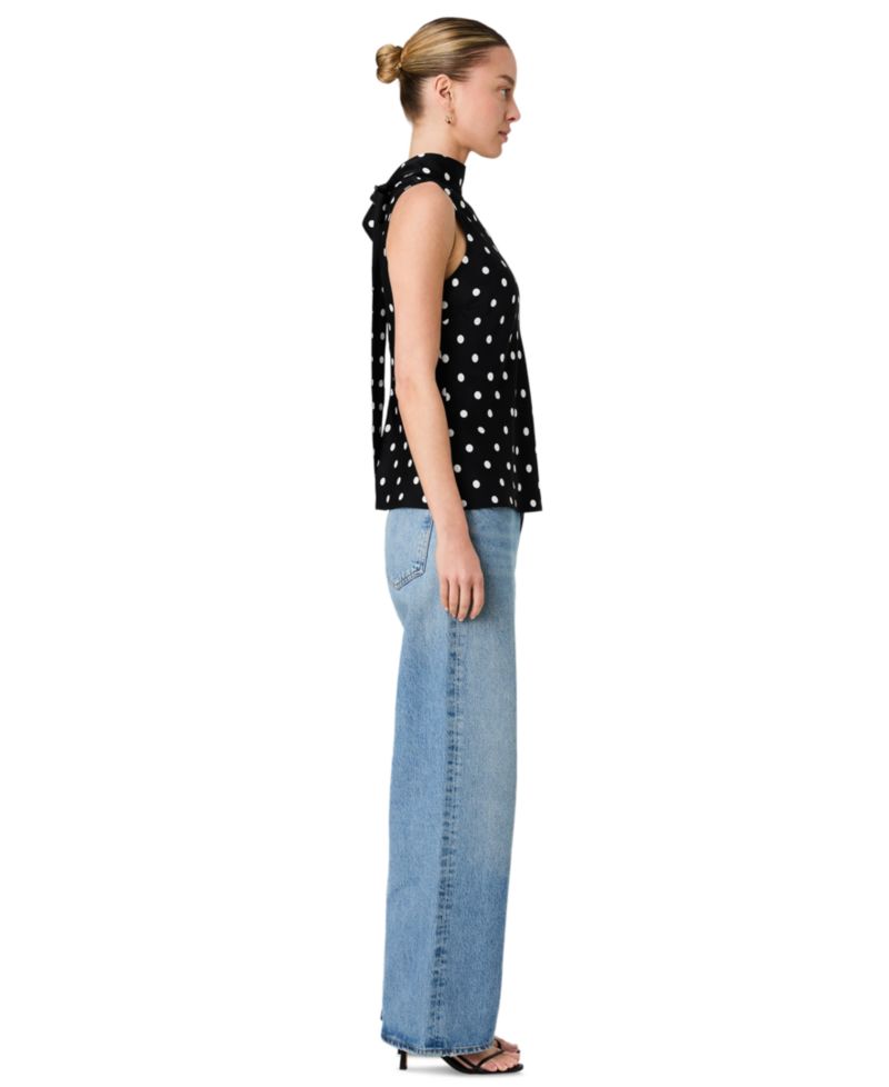 Women's Ennis Polka Dot Sleeveless Blouse