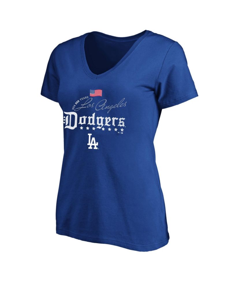 Plus Size Los Angeles Dodgers USA 250 Years V-Neck T-Shirt