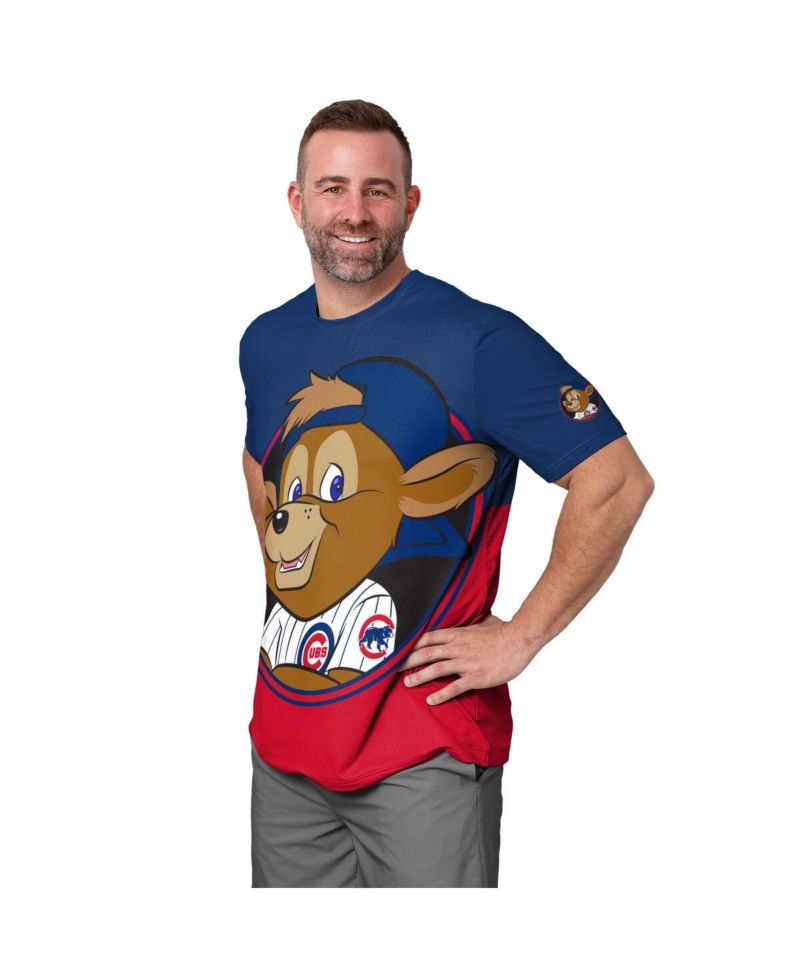 Men's Royal/Red Chicago Cubs Big Logo Mascot T-Shirt