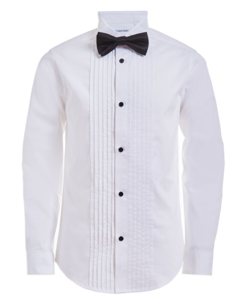 Big Boys Husky Tuxedo Shirt and Bow Tie Box Set
