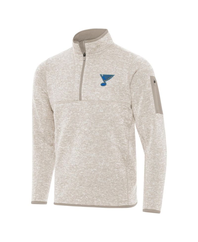 Men's Oatmeal St. Louis Blues Fortune Quarter-Zip Pullover Jacket