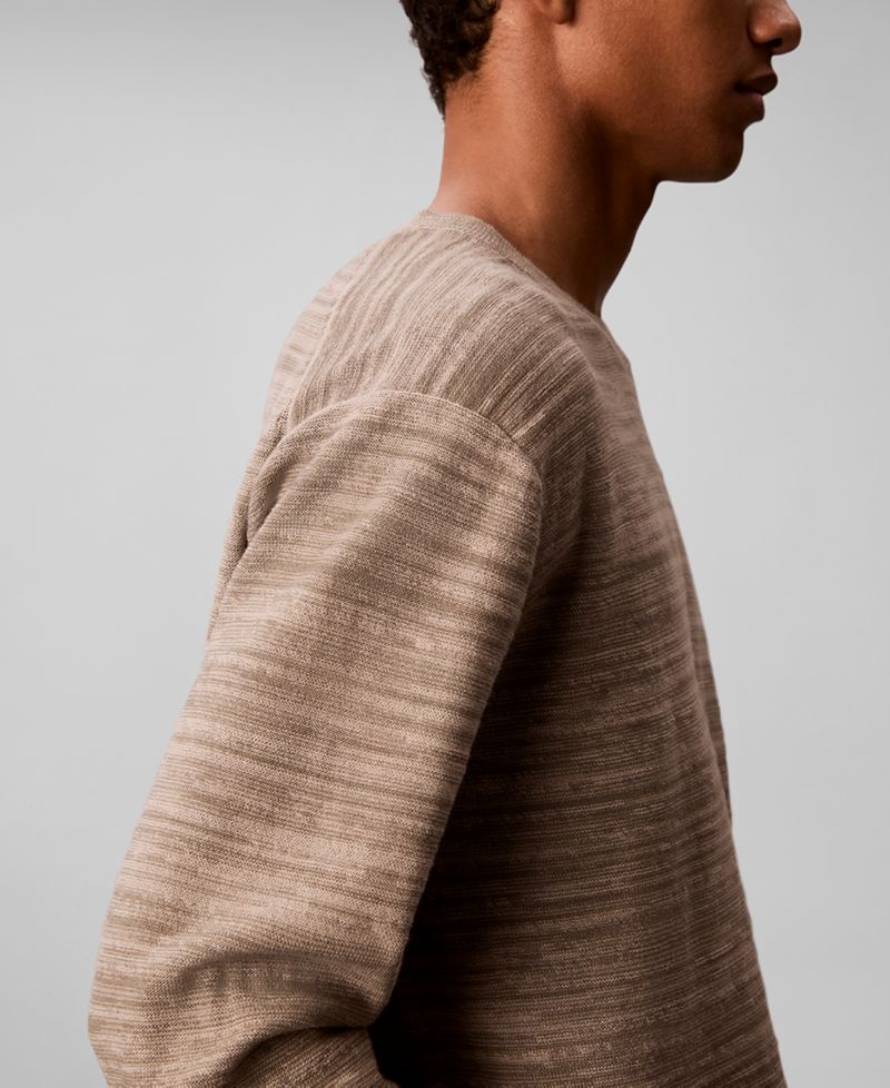 Men's Textured Breathable Crewneck Sweater