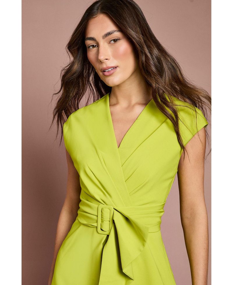 Women's Belted Crepe Dress