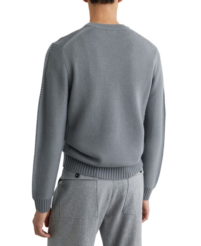 Men's Beech Wool-Blend Rib-Detail Crew-Neck Jumper Sweater