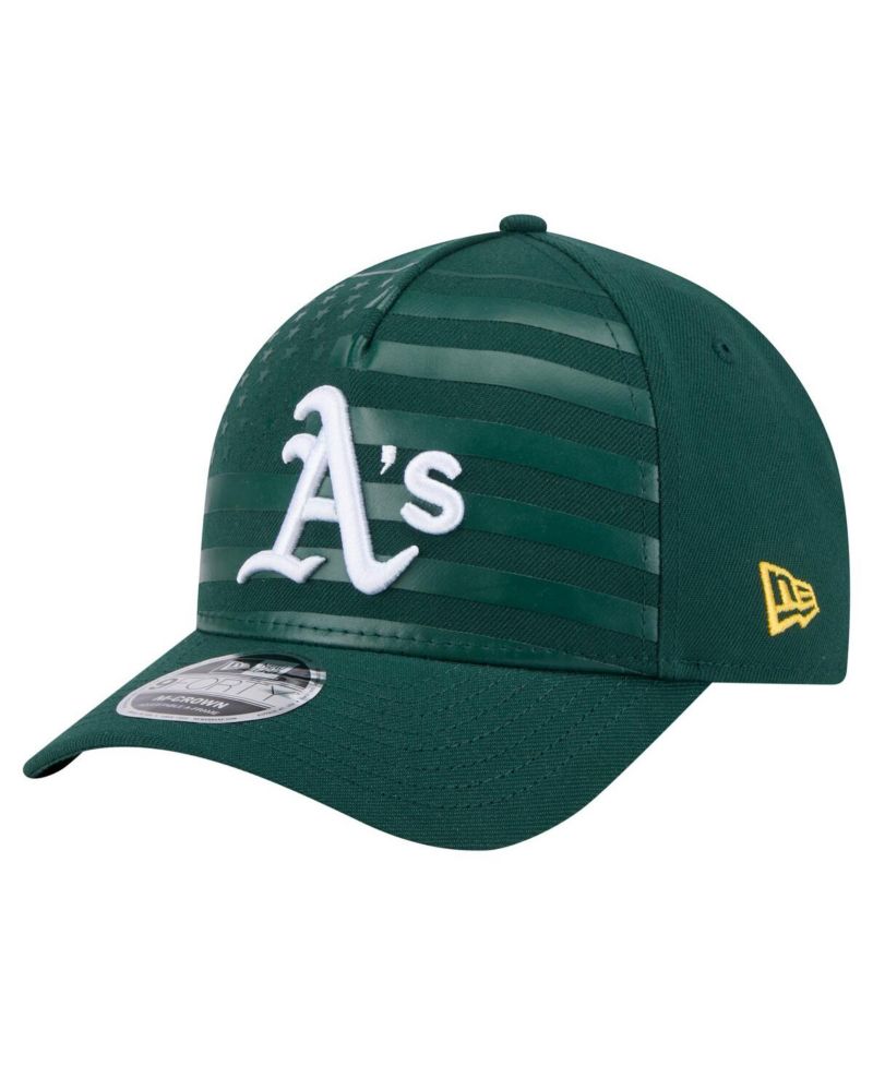 Men's Green Athletics American Flag 9FORTY M-Crown A-Frame Adjustable Hat