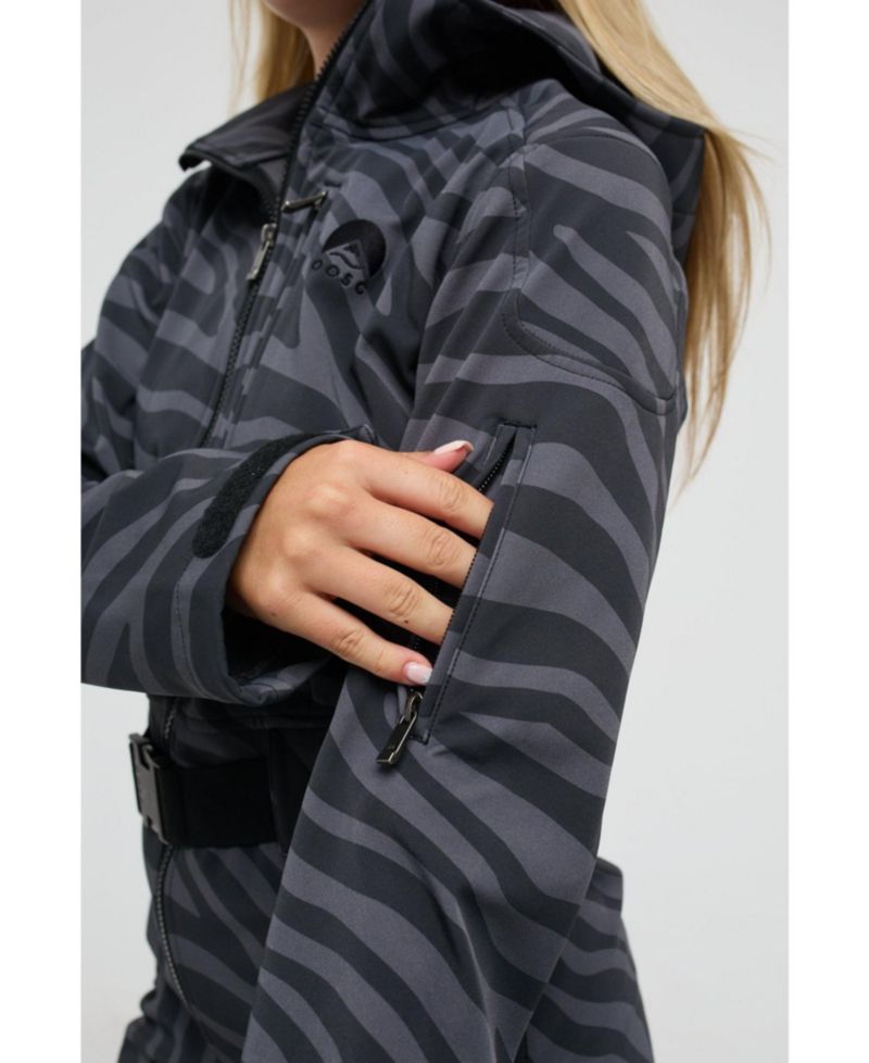 Women's Chic Ski Suit - Black Tiger