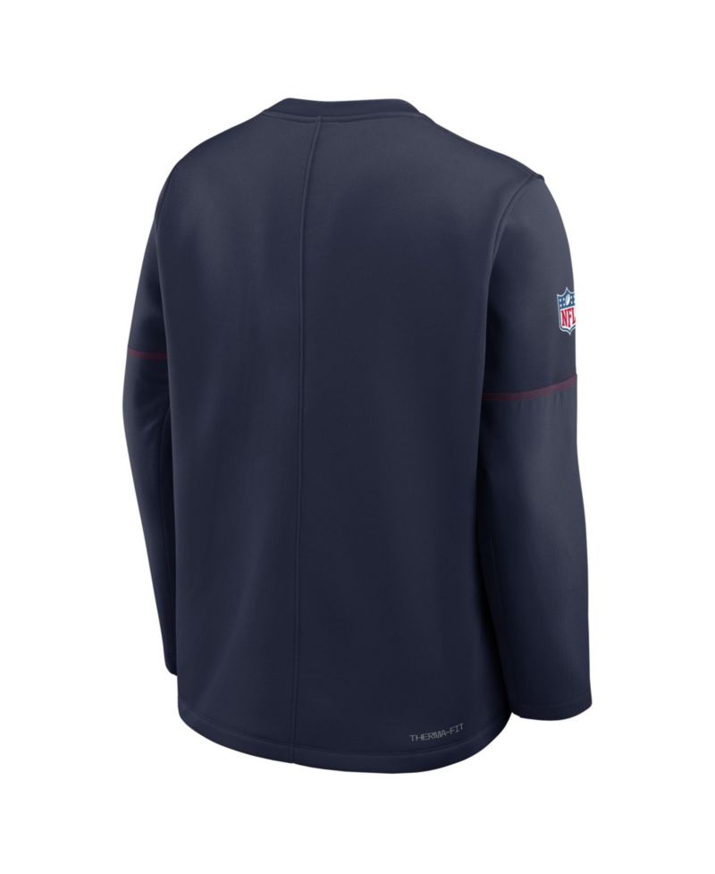 Men's New England Patriots Sideline Coaches Midweight Crewneck Sweatshirt