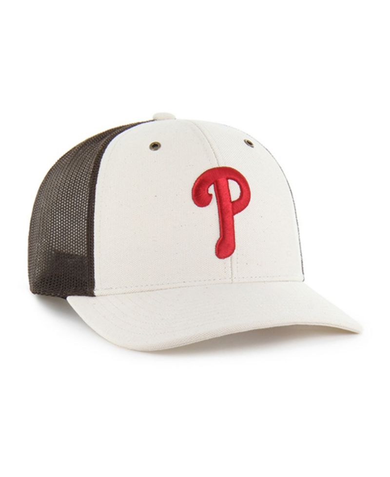 Carhartt x '47 Men's Natural/Brown Philadelphia Phillies Undyed Trucker Adjustable Hat