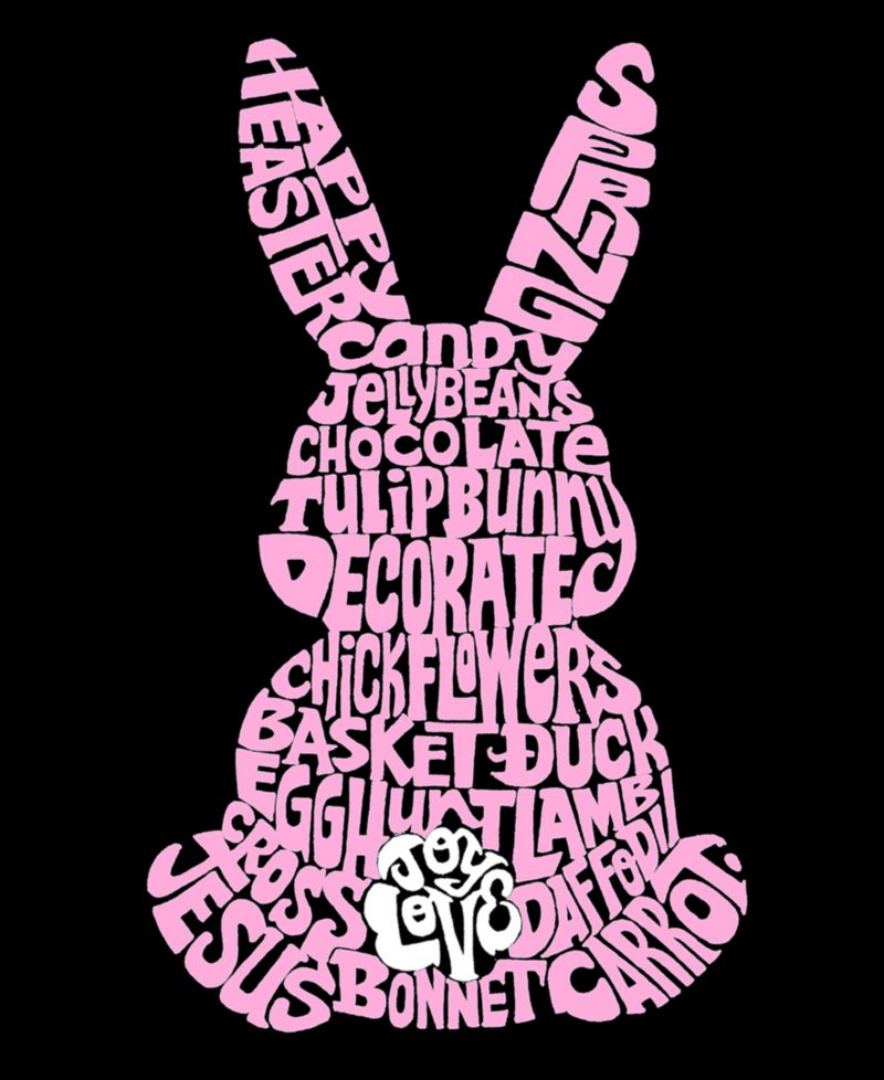 Men's Easter Rabbit Word Art Long Sleeve T-shirt