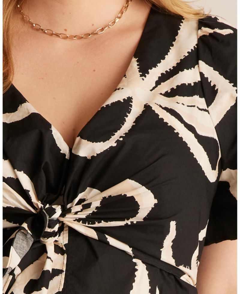 Plus Size Nadja Wrap Tie-front Fit Flare Empire Midi Dress