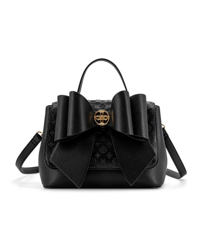 Noble Cross-Bow Embossed Small Satchel Handbag