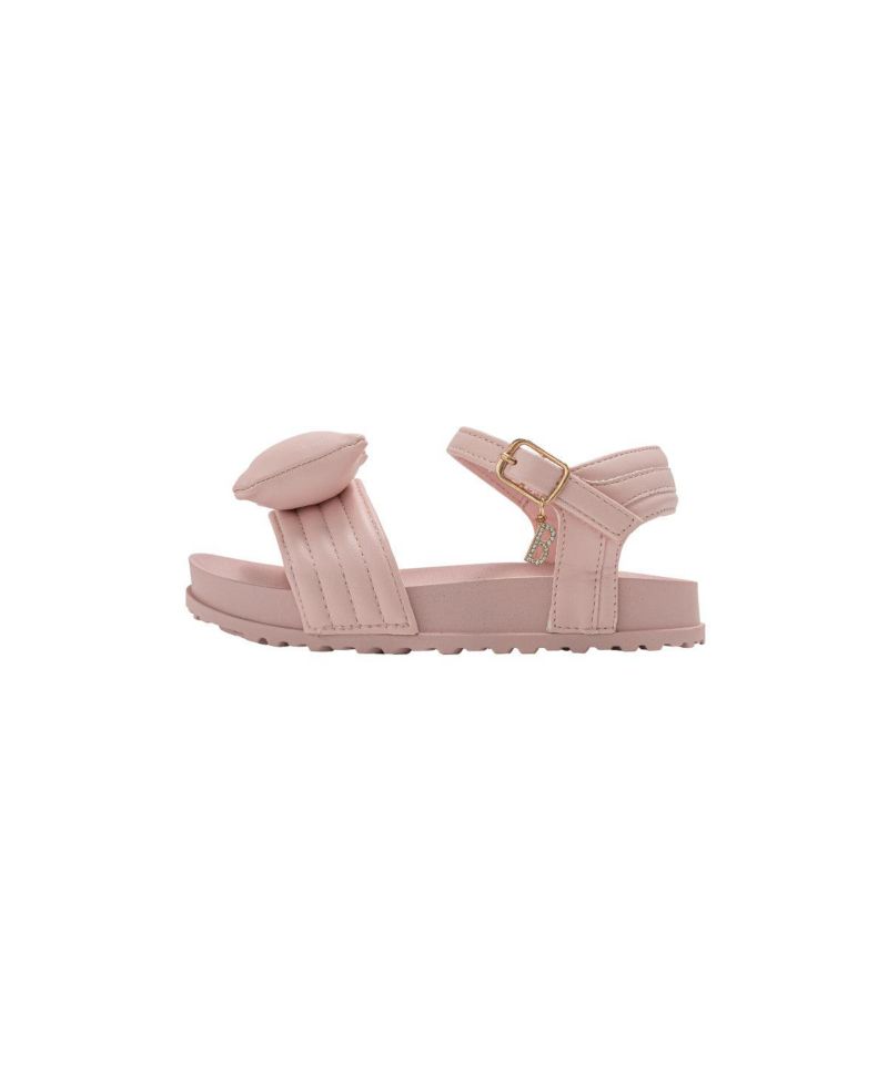 Girls Footbed Sandals - Lightweight Comfort & Adjustable Strap with Puffy Bow Detail