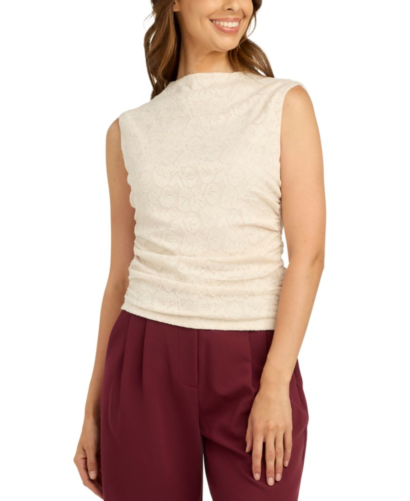 Juniors' Floral Mesh Lace Tank Top