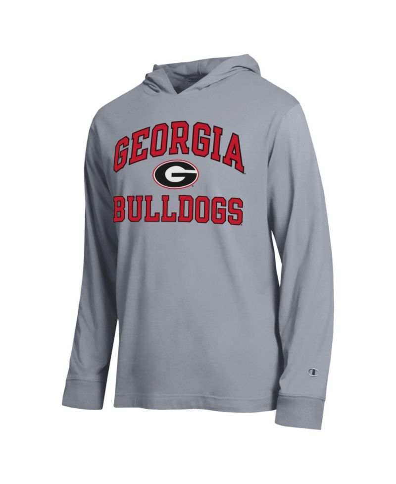 Men's Heather Gray Georgia Bulldogs High Motor All-Star Long Sleeve Hooded T-Shirt