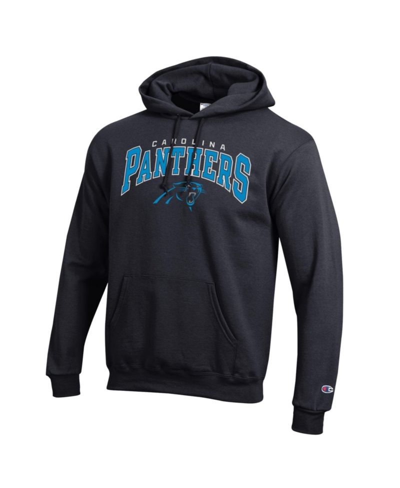 Men's Black Carolina Panthers Power Blend Arch over Logo Hoodie