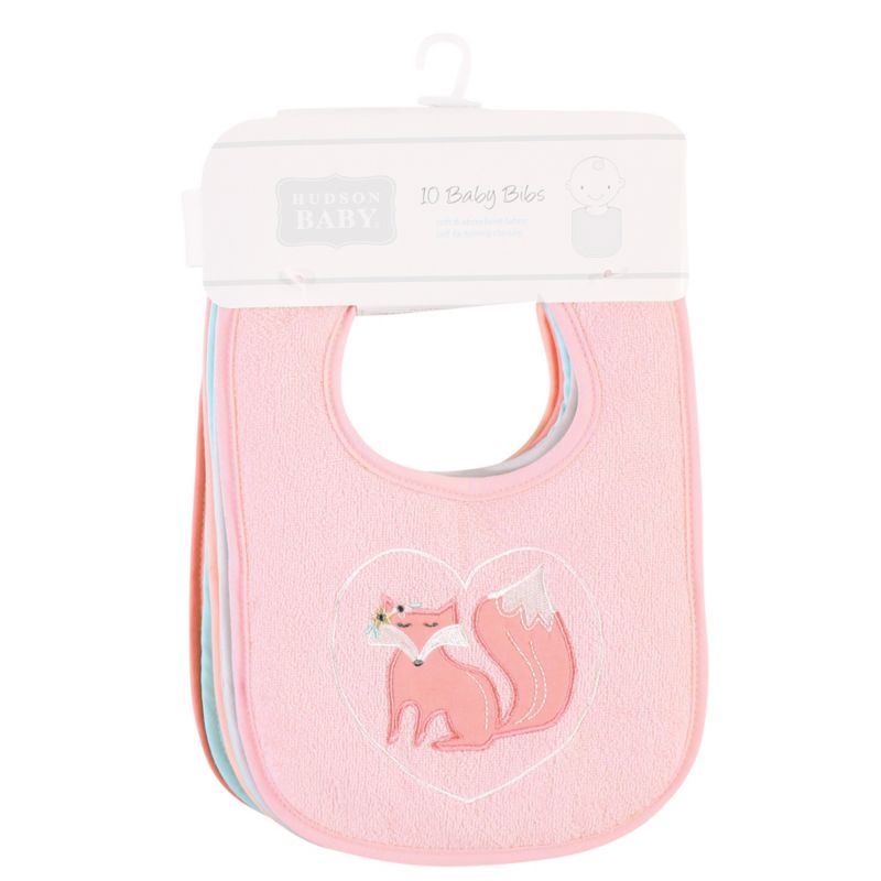 Girls Cotton Terry Drooler Bibs with Fiber Filling