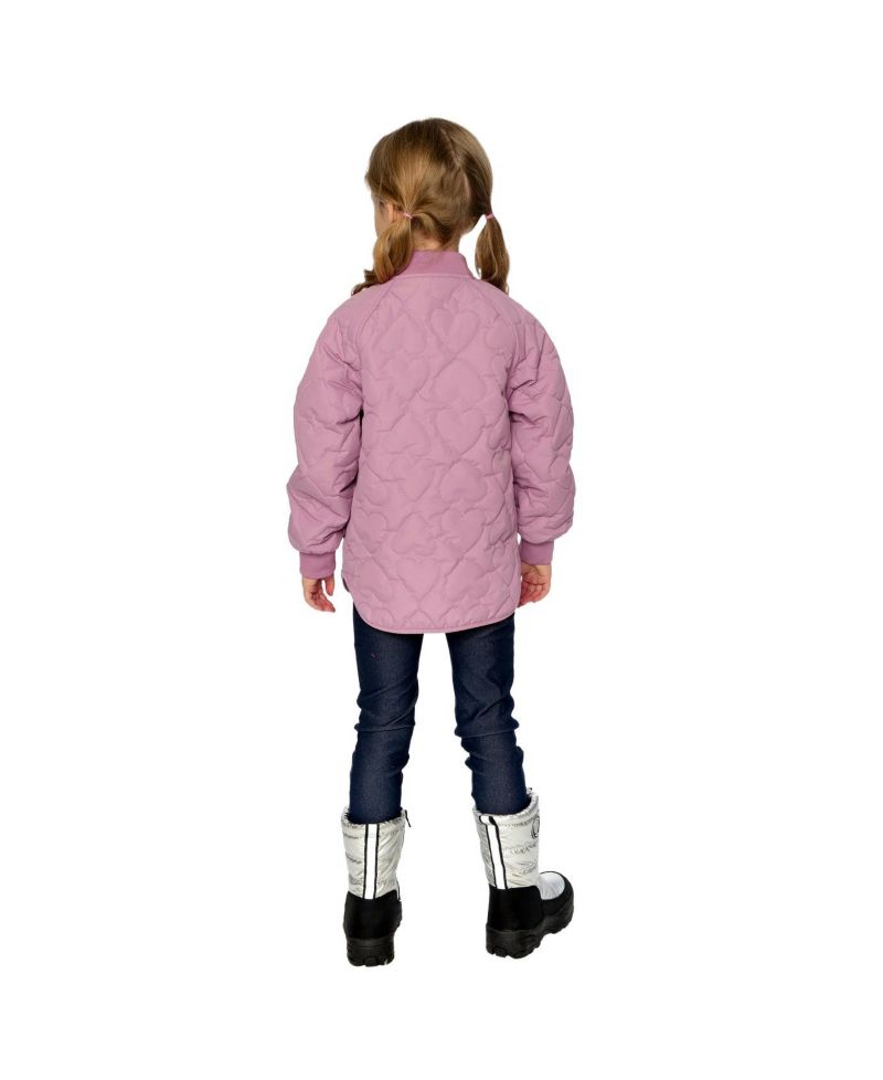 Little and Big Girl 6-14 Quilted Raglan Sleeve Jacket Mauve