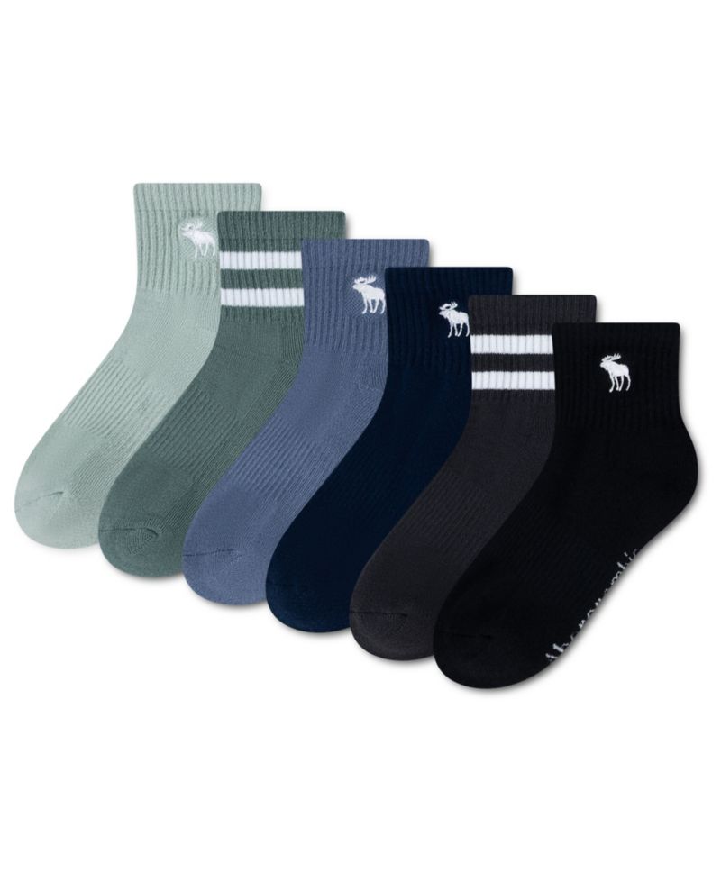 Boys' 5-11 Core Stripe Quarter Socks, 6-Pack