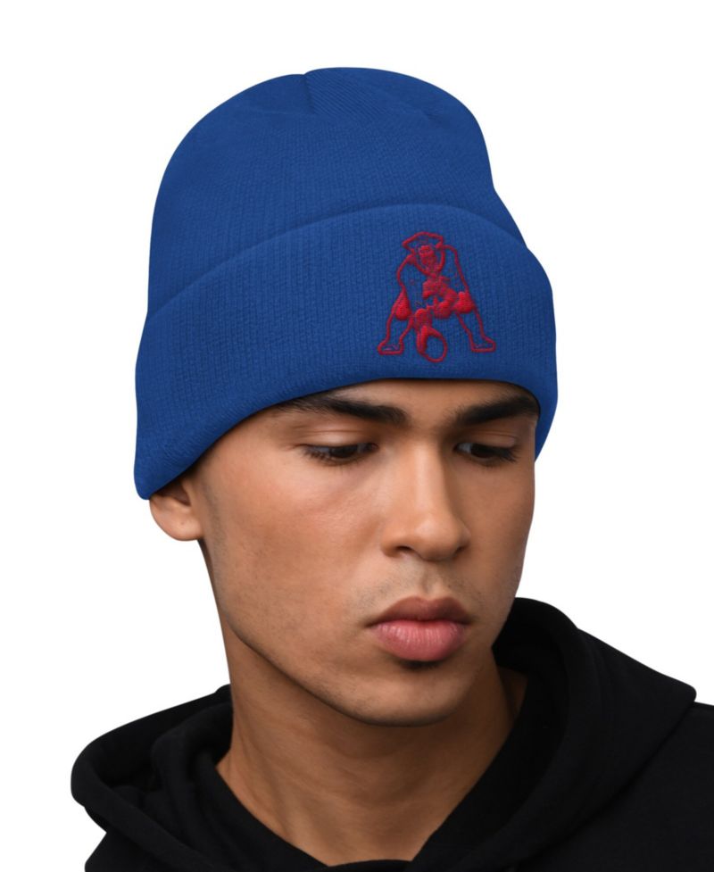 Men's Navy New England Patriots Hoodie and Cuffed Knit Hat Combo Pack