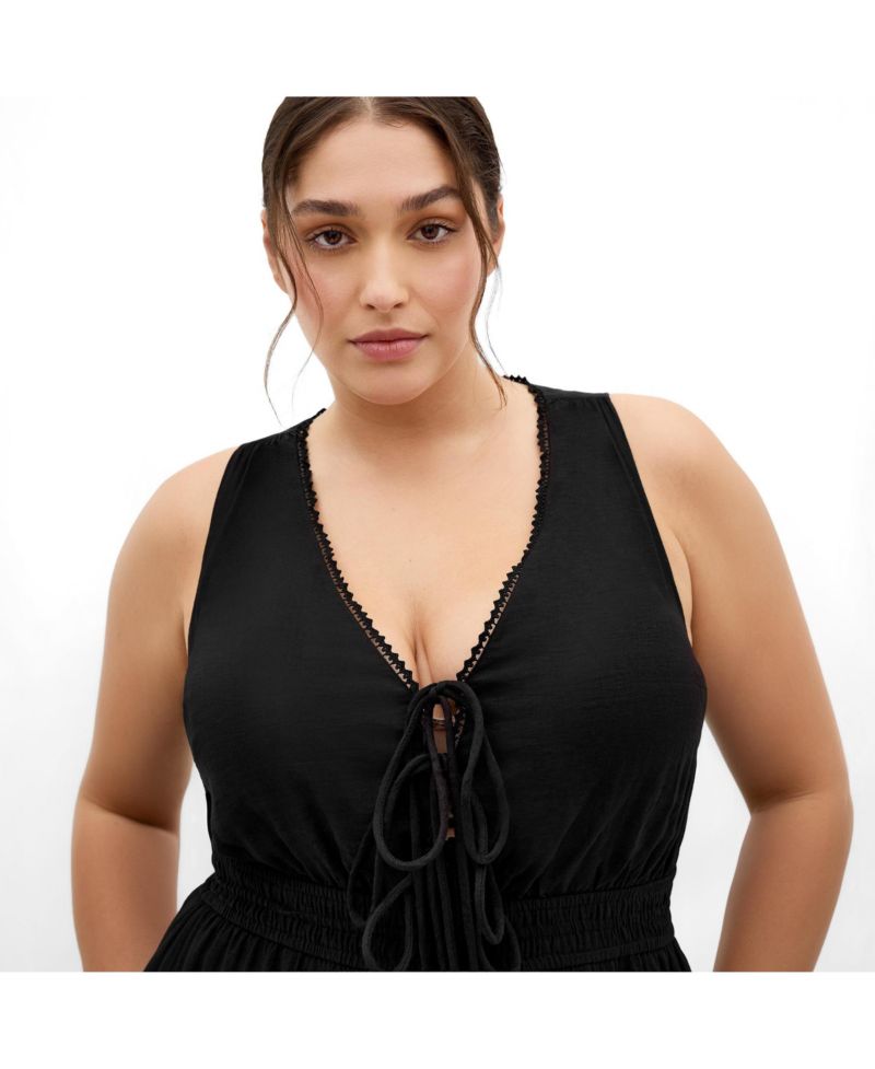 Women's Plus Size Azaria V Neck Tier Maxi Dress
