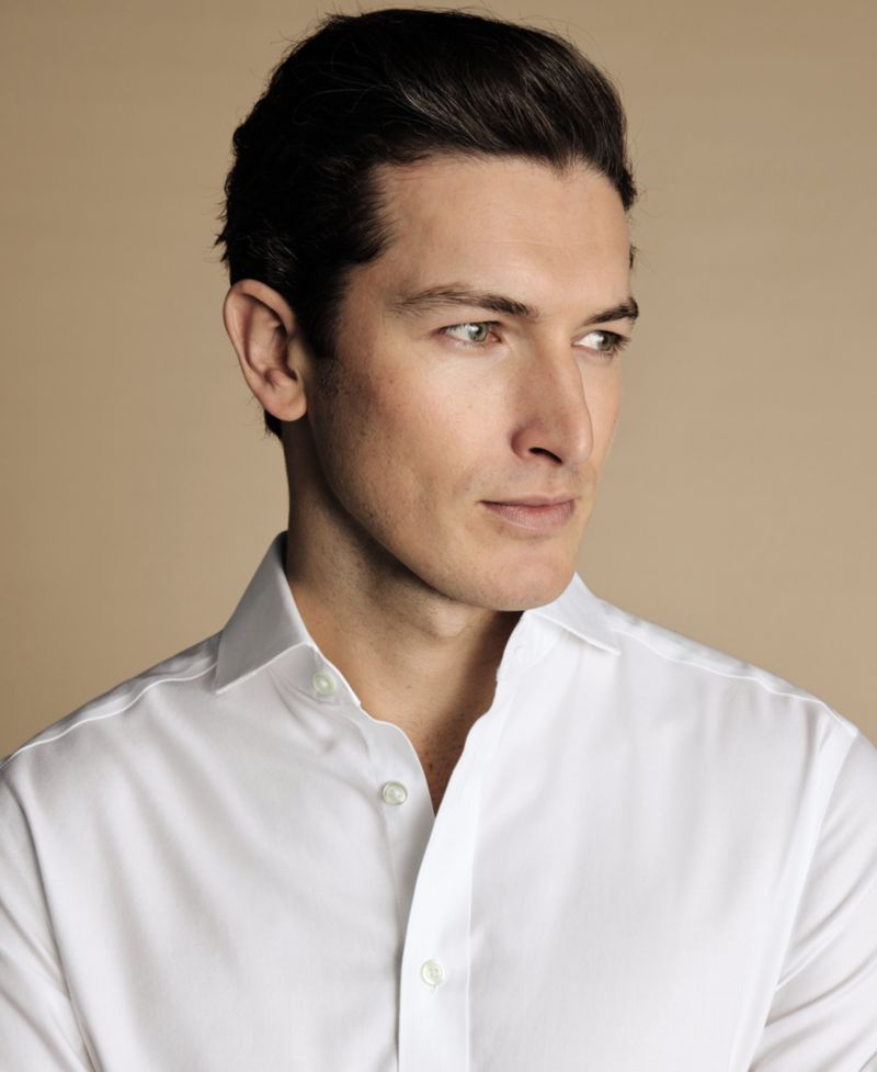 Men's Slim-Fit Twill Dress Shirt