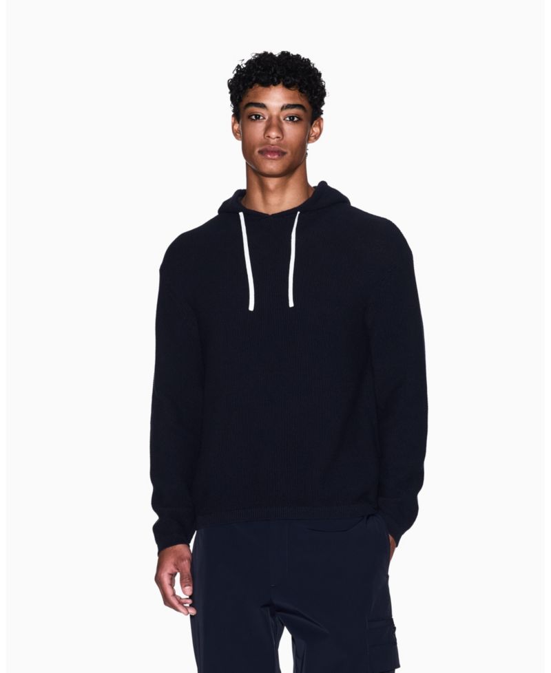 Men's Waffle Knit Hoodie Sweater