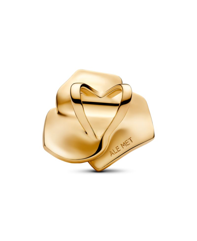 14K Gold Plated Rose Bloom Oversized Charms