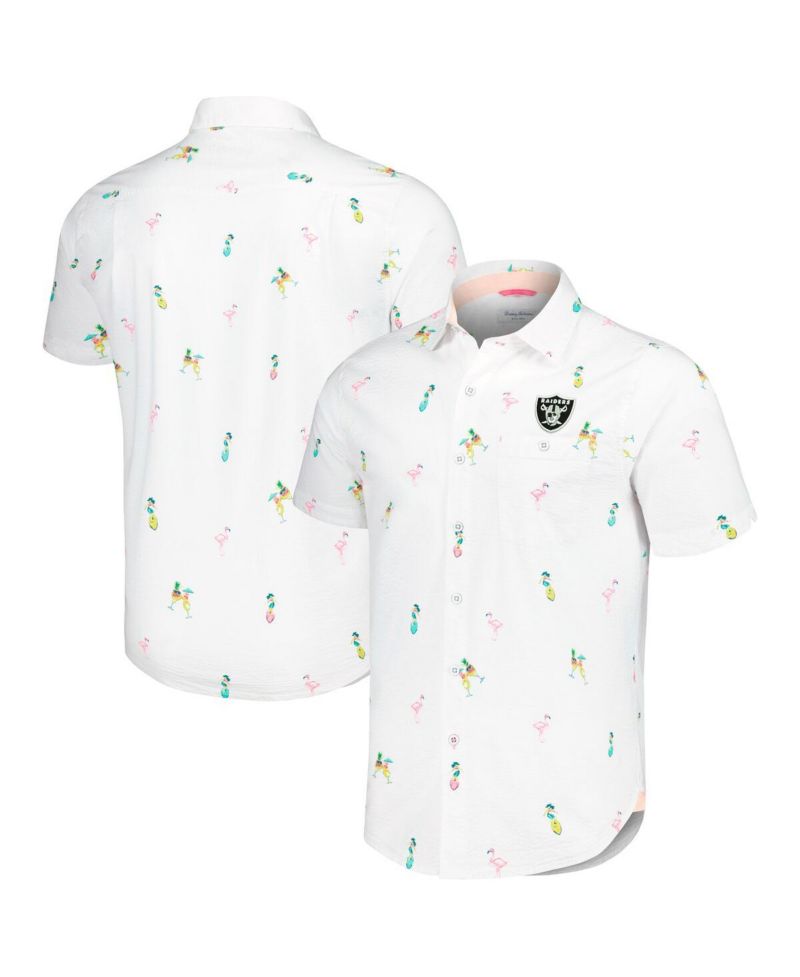 Men's Las Vegas Raiders Nova Wave Flocktail Button-Up Shirt