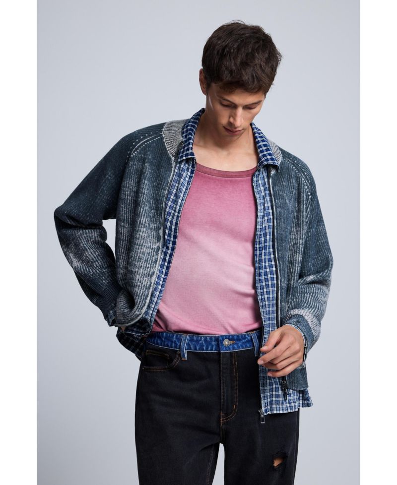 Men's Mid-Rise Double-Waistband Straight-Leg Denim Jeans