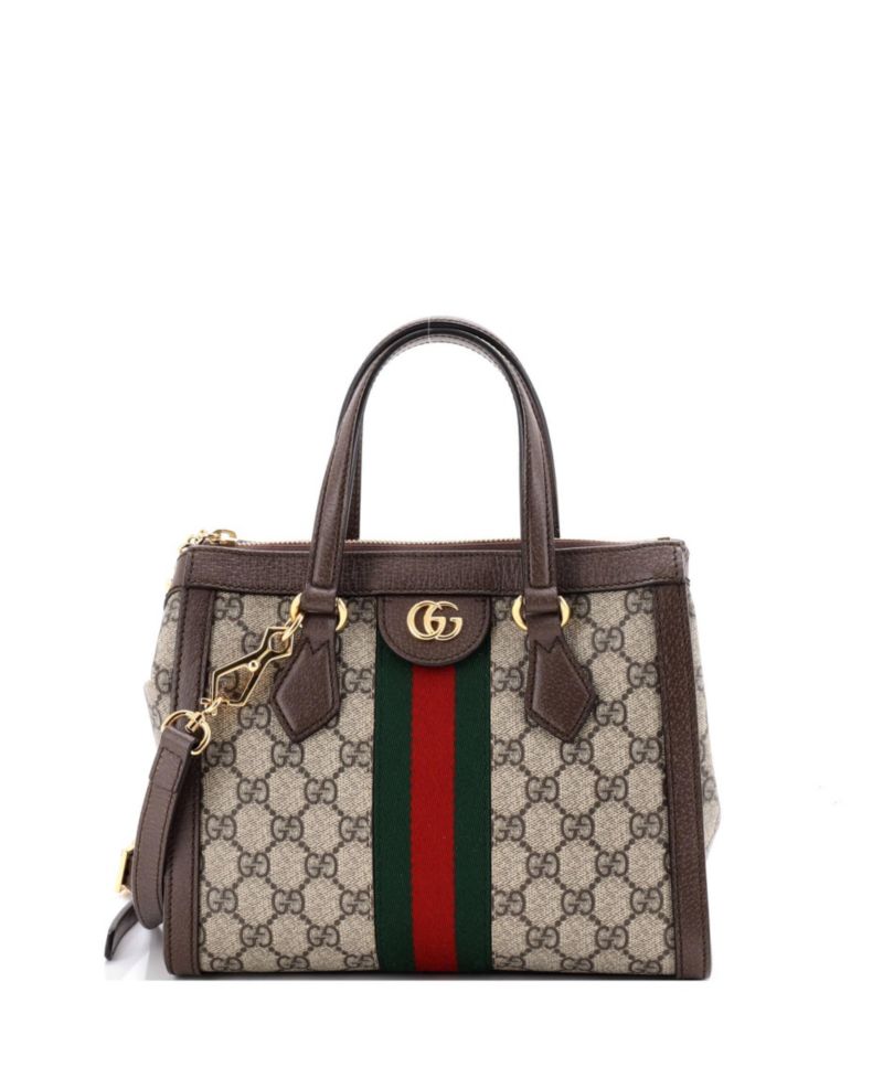 Small Ophidia Top Handle Tote GG Coated Canvas