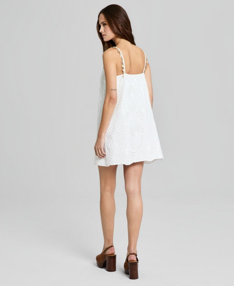 Women's Embroidered Seashell Minidress