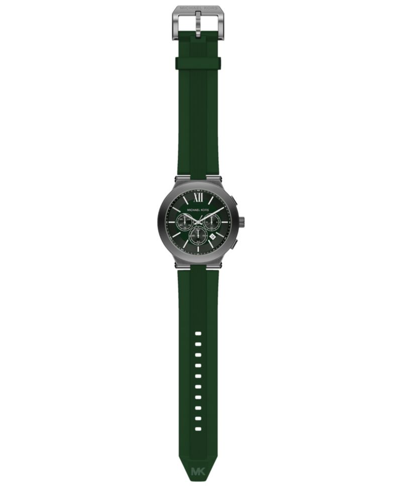 Men's Billie Chronograph Green Silicone Watch, 46mm