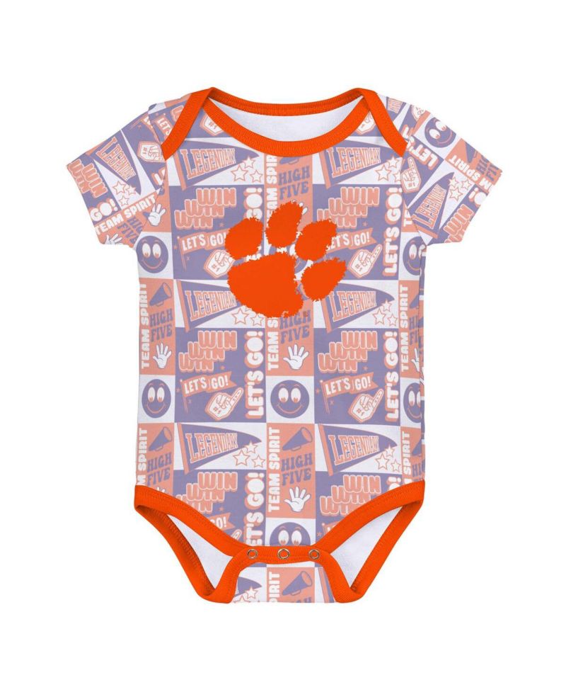 Newborn Orange Clemson Tigers Sunday Comics 3-Pack Bodysuit Set